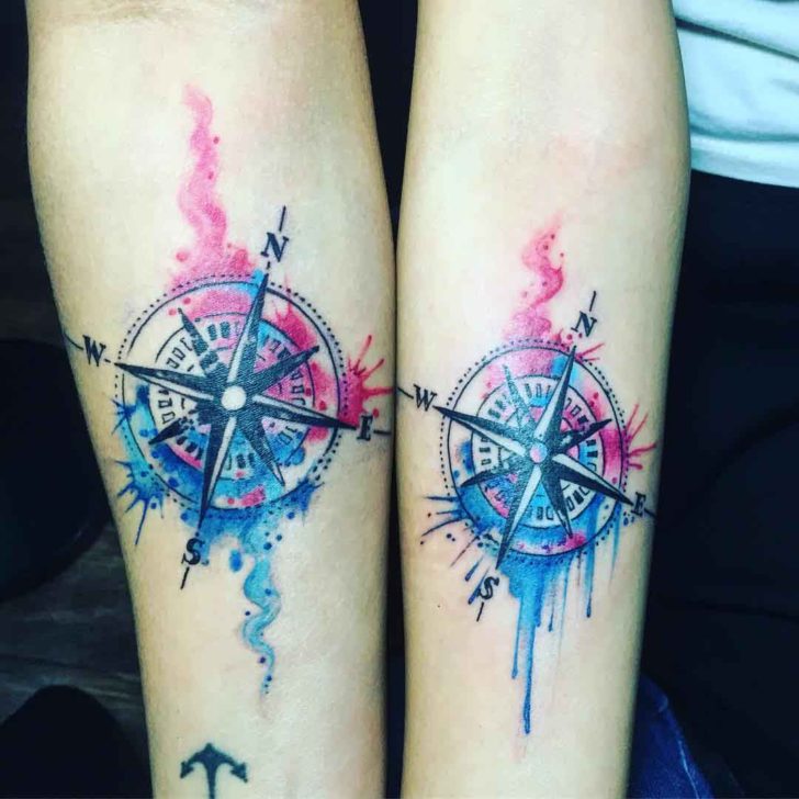 728x728 Watercolour Compass Tattoos Best Tattoo Ideas Gallery