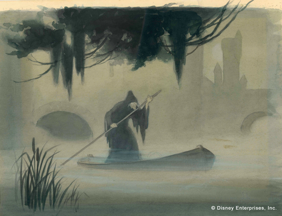 576x441 Witch In Rowboat, Samuel Armstrong Concept Art Watercolor On