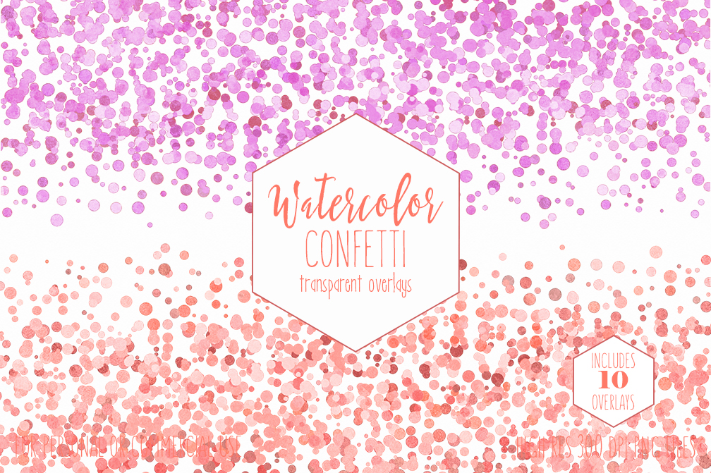 1008x671 Peach Watercolor Confetti Border Overlays Blush Pink Coral Rust