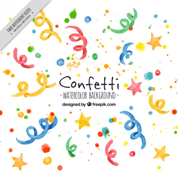 626x626 Pretty Background With Streamer And Confetti Painted With