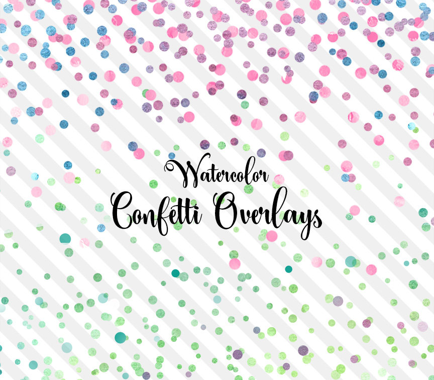 864x756 Watercolor Confetti Overlays Clipart