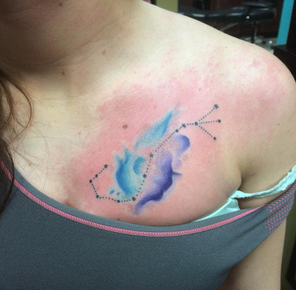 595x583 Watercolor Constellation Tattoo