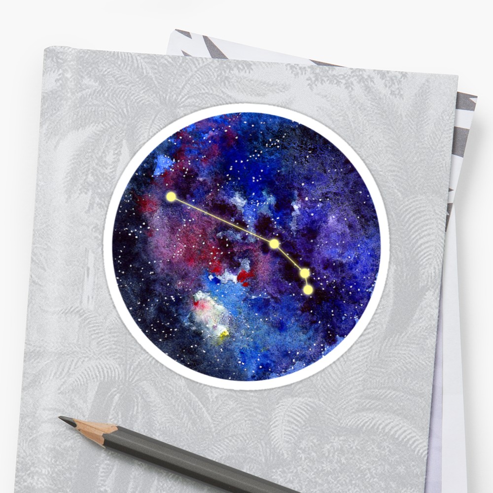 1000x1000 Aries Constellation Watercolor Galaxy Stickers By Alena