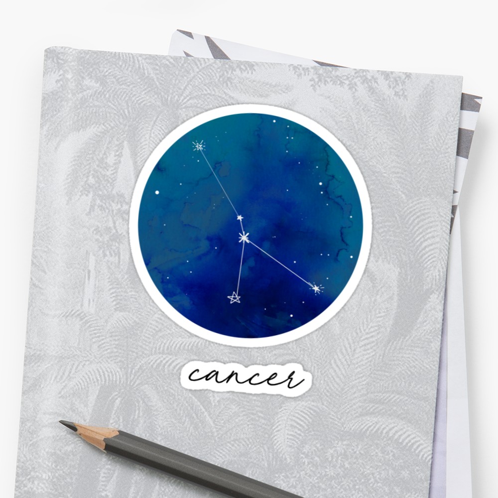 1000x1000 Cancer Watercolor Zodiac Constellation Stickers By Aterkaderk