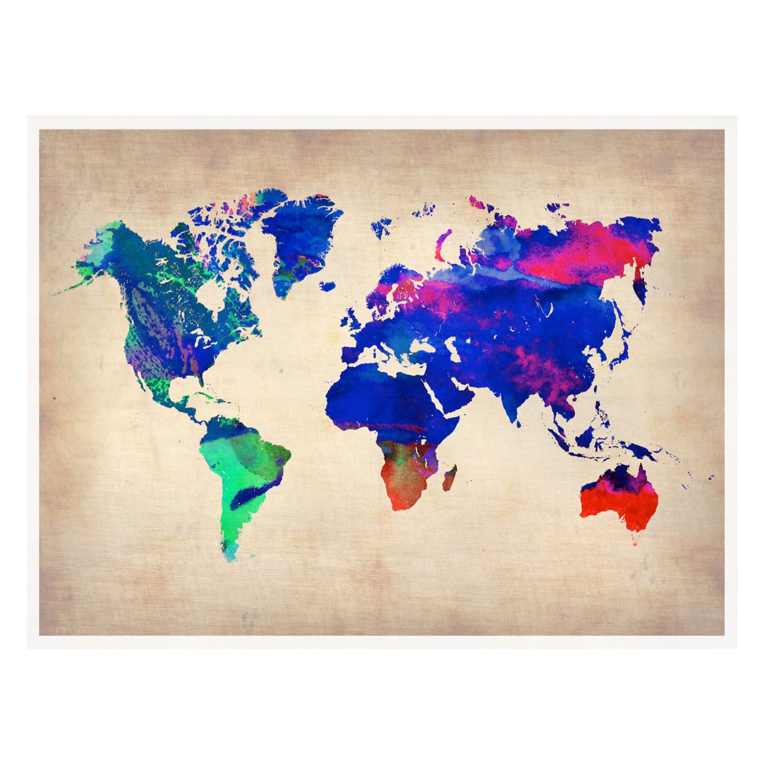 1500x1500 World Watercolor Poster