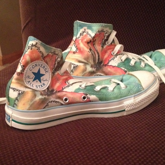 580x580 Converse Shoes Limited Edition Watercolor Flower Poshmark