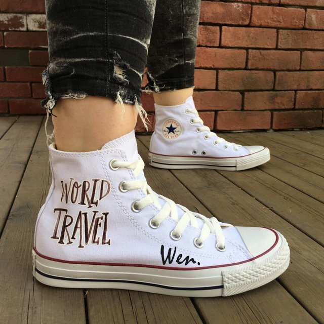 640x640 Online Shop Converse All Star Cute Watercolor Luggage Travel Round