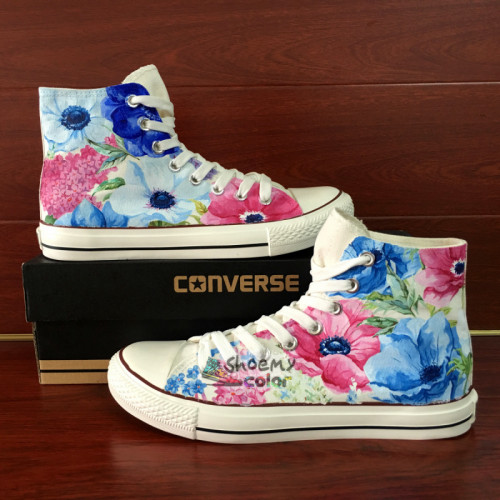 500x500 Womens Converse Gifts Watercolor Floral Hand Painted Canvas