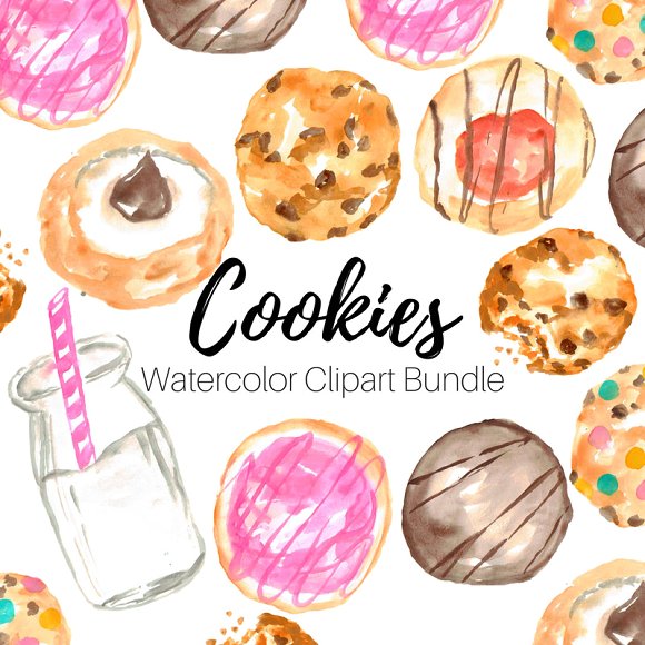 580x580 Collection Of Free Cookies Clipart Watercolor. Download On Ubisafe