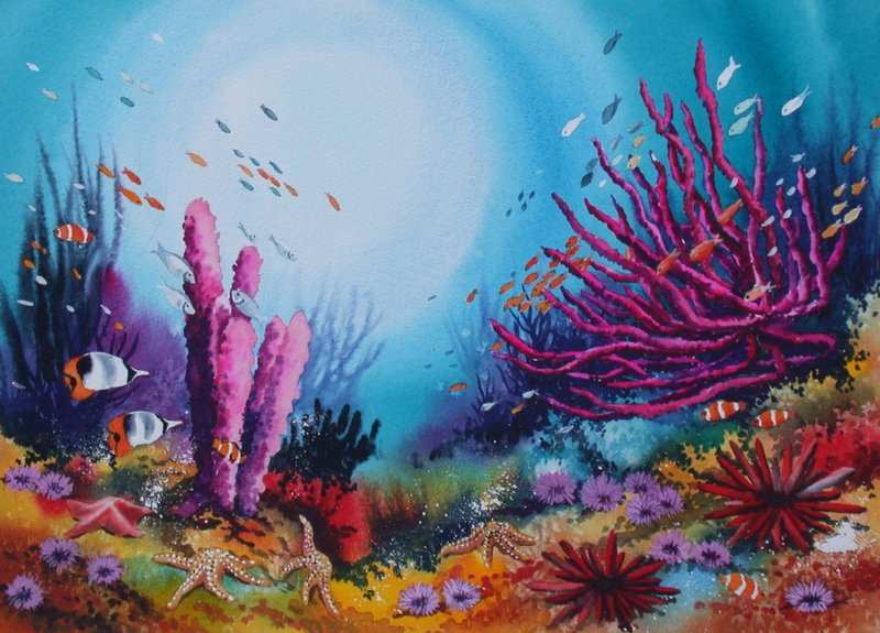 Watercolor Coral Reef at GetDrawings | Free download