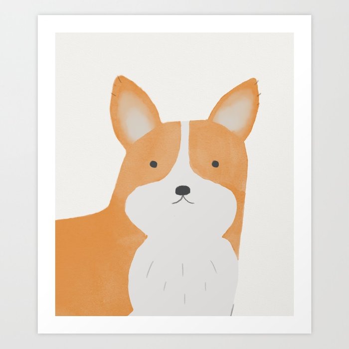 700x700 Watercolor Corgi Art Print By Keatonnugent Society6