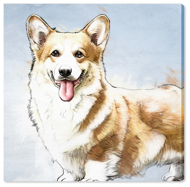 640x630 Watercolor Corgi Canvas Art