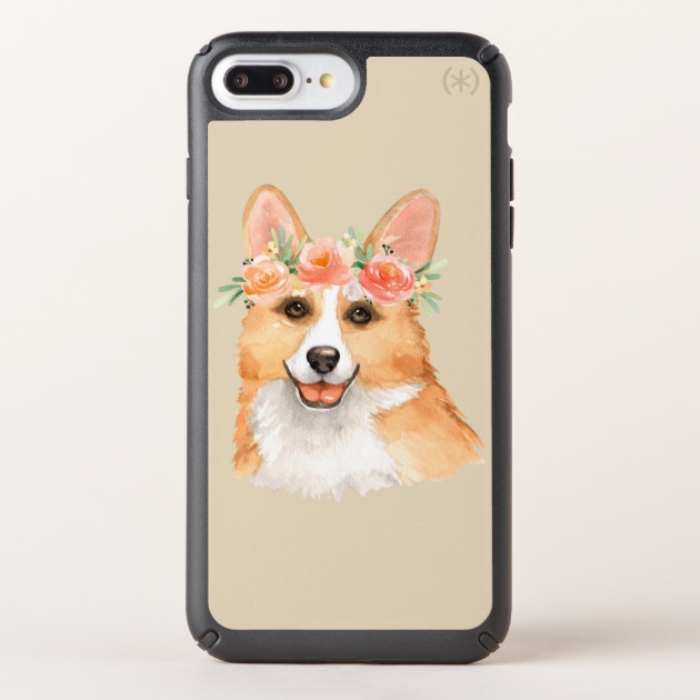 630x630 Watercolor Corgi W Floral Wreath For Corgi Lovers Speck Iphone