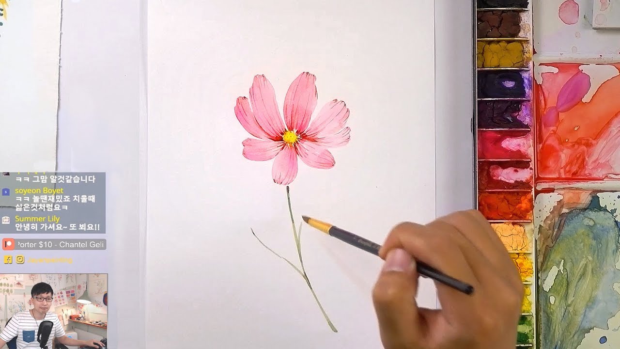 1280x720 How To Paint A Cosmos Flower In Watercolor