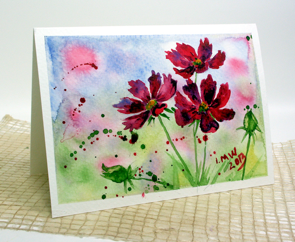 600x491 Watercolor Video Tutorial Cosmos The Frugal Crafter Blog