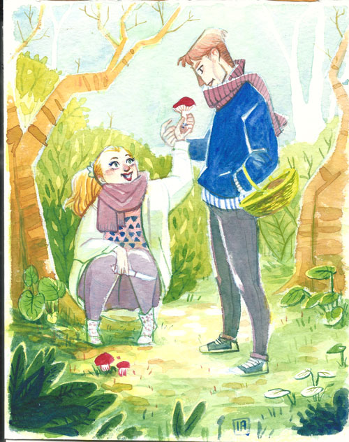 500x632 Watercolor Couple By Merry Zazoue