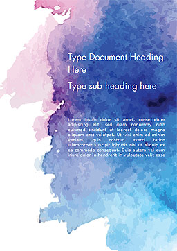 256x362 Watercolor Stains Word Template 14579