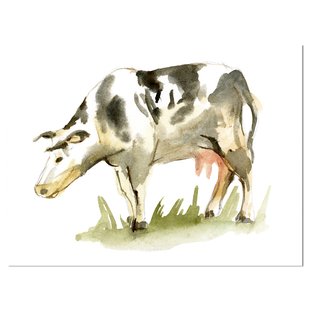 310x310 Cow Watercolor Print Wayfair