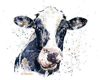 340x270 Cow Watercolor Etsy