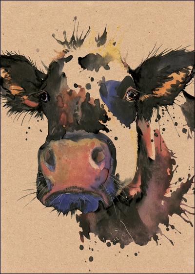 400x560 Watercolor Cow Boxed Set Paper Luxe