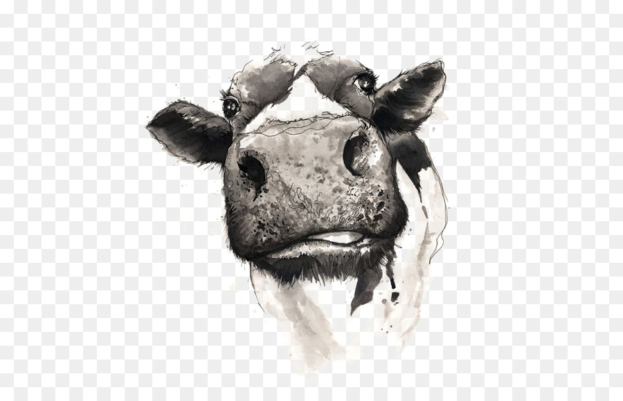 900x580 Cattle Drawing Watercolor Painting