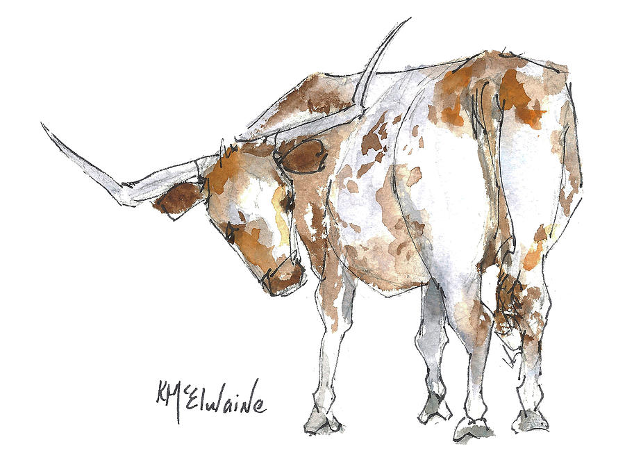 900x675 Kmcelwaine Logo Longhorn, Ollie, Texas Longhorn Art Print