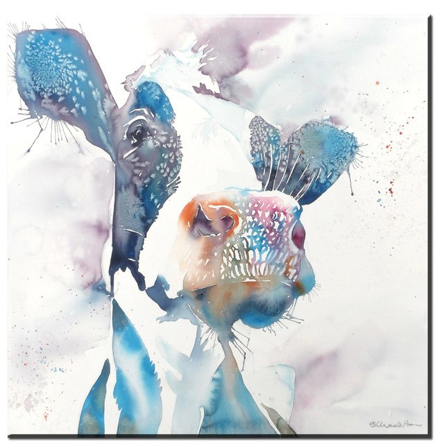 640x640 Online Shop Xh2531 Watercolor Cow Canvas Oil Painting Art Prints