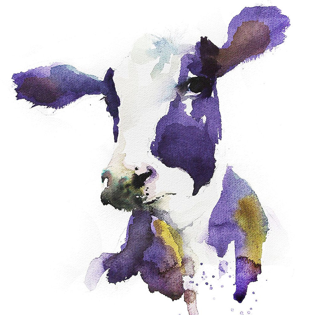 1015x1024 Signed Print Of My Original Dairy Cow Watercolour