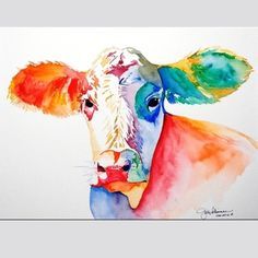 236x236 Watercolor Cow