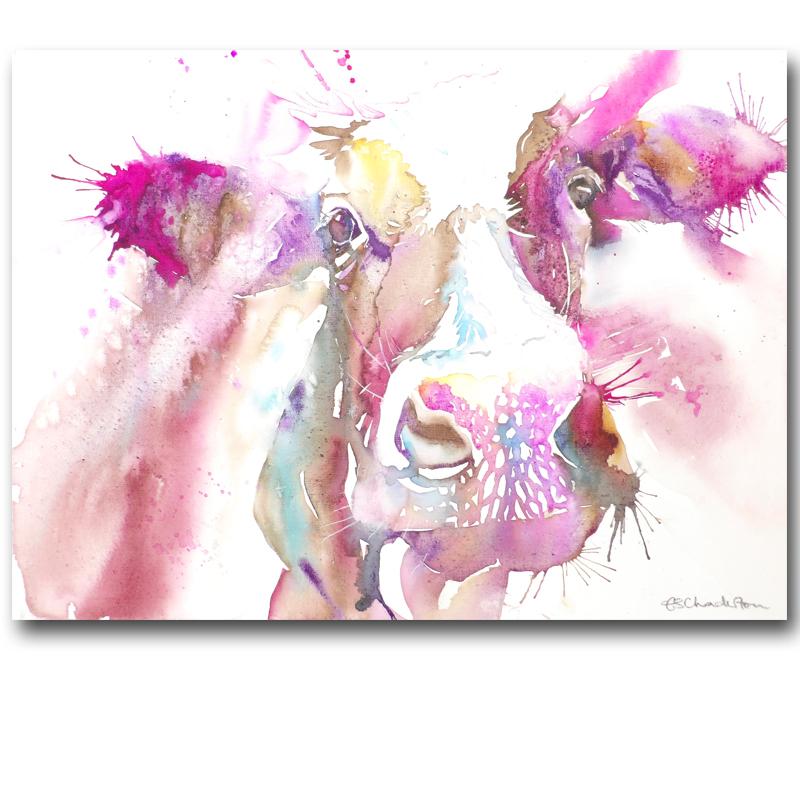 800x800 White Watercolor Painted Canvas Paintings Cow Oil Paintings Modern