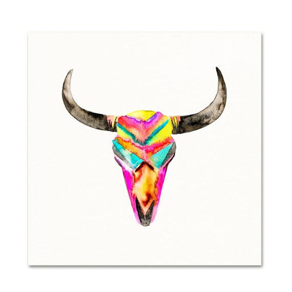 570x570 Bull Skull Watercolor Print Katie Diamond Jewelry