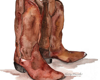 340x270 Cowboy Boot Print Etsy