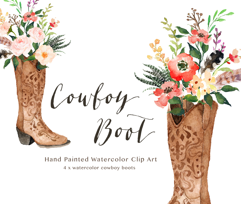 921x781 Watercolor Cowboy Boots On Behance