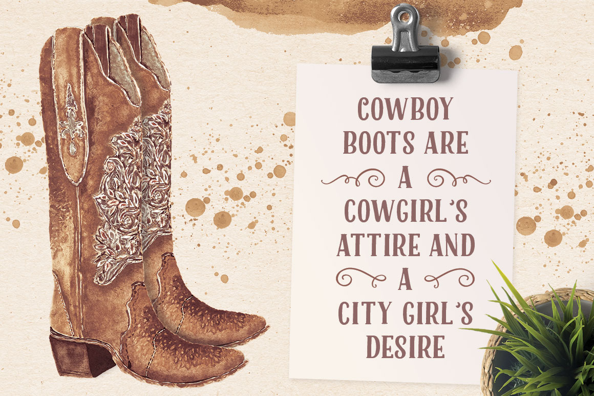 1160x773 Cowboy Boots Super Detailed Watercolor
