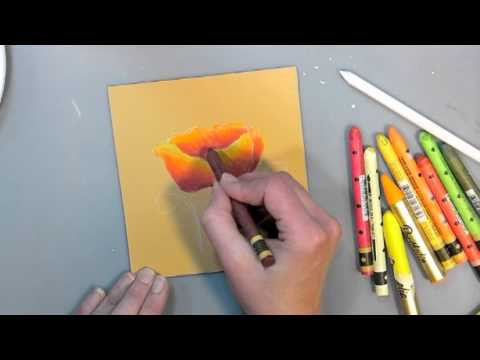 480x360 How To Paint A Poppy With Watercolor Crayons Tutorial