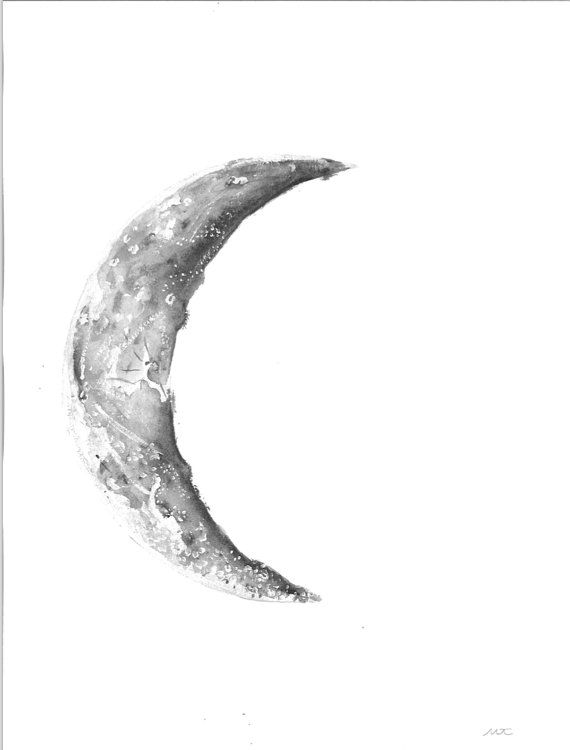 570x750 High Quality Watercolor Moon Print