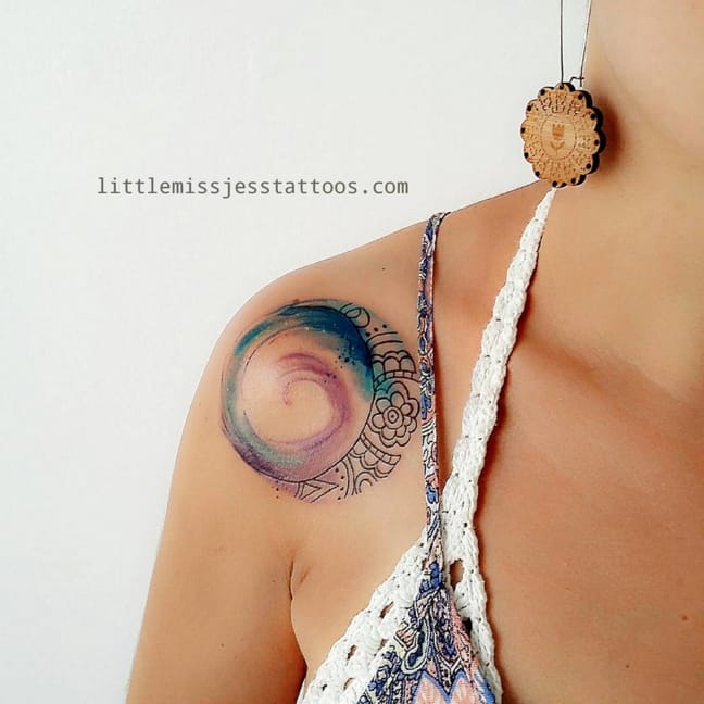 648x648 Rebeccagivens Watercolor Crescent Moon Tattoo
