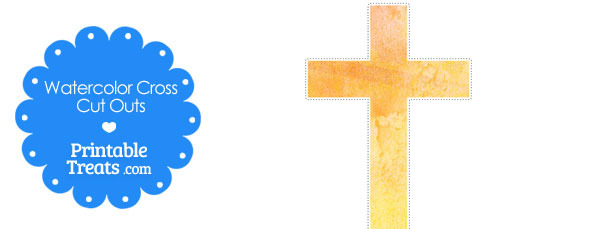 610x229 Yellow Watercolor Cross Cut Outs Printable