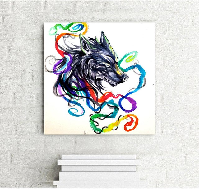 640x607 Buy Diy 5d Diamond Embroidery Watercolor Wolf