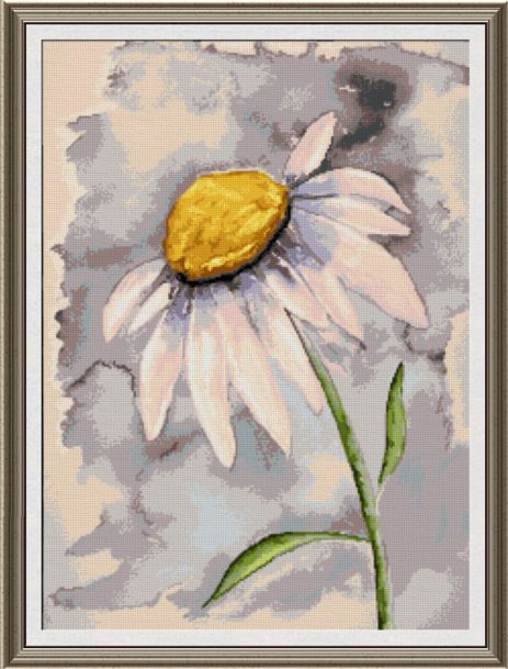463x609 Daisy Watercolor Cross Stitch Pattern Arts