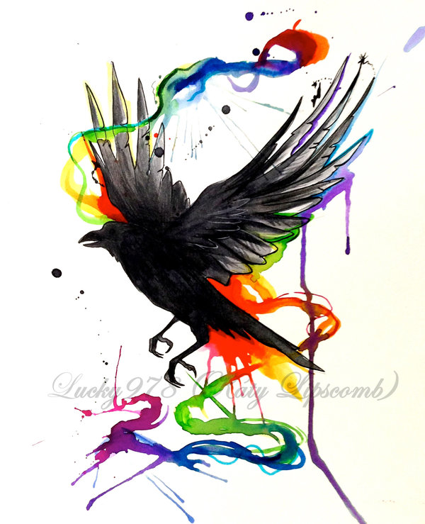 600x739 Crow Watercolor Tattoo By Lucky978