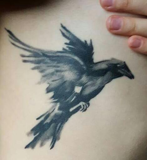 469x511 Healed Watercolour Crow By Alina @ Hoi Aarhus, Dk. Potato Quality