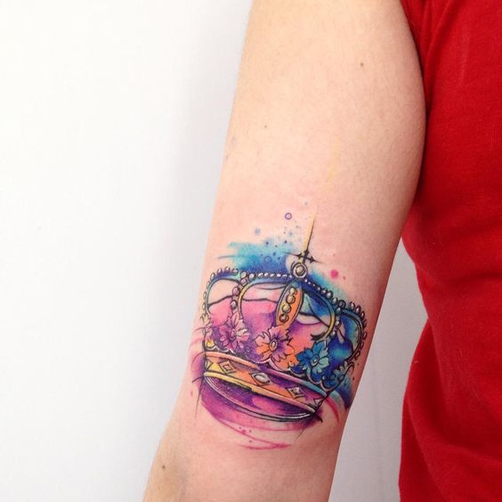 564x564 Picture Of Watercolor Arm Crown Tattoo