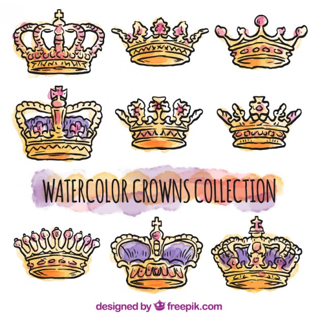 626x626 Watercolor Crowns Collection Vector Free Download