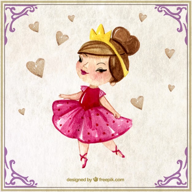 626x626 Watercolor Lovely Princess With A Crown Vector Premium Download