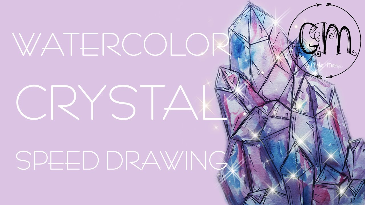 1280x720 Watercolor Crystal Kristallid Speed Drawing