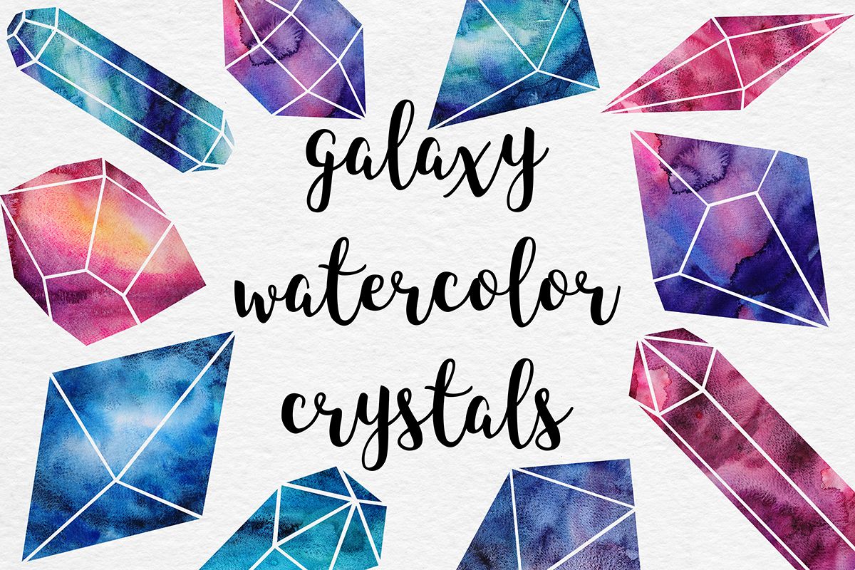 1200x800 Watercolor Crystals Collection