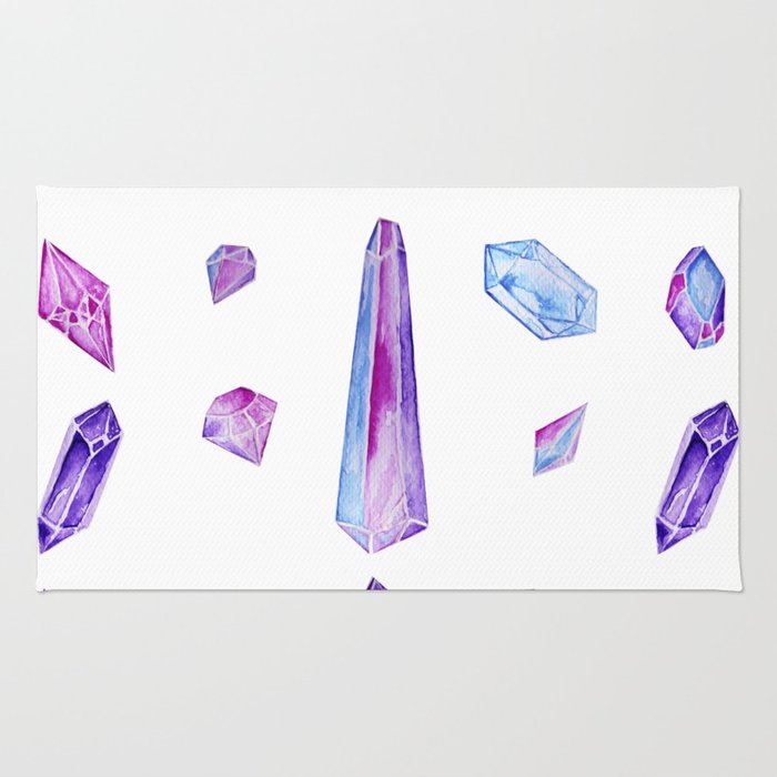 700x700 Watercolor Crystals Rug By Stilleskyggerart Society6