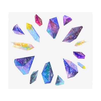 400x400 Watercolor Crystals With Star Sky Art Print By Librebird