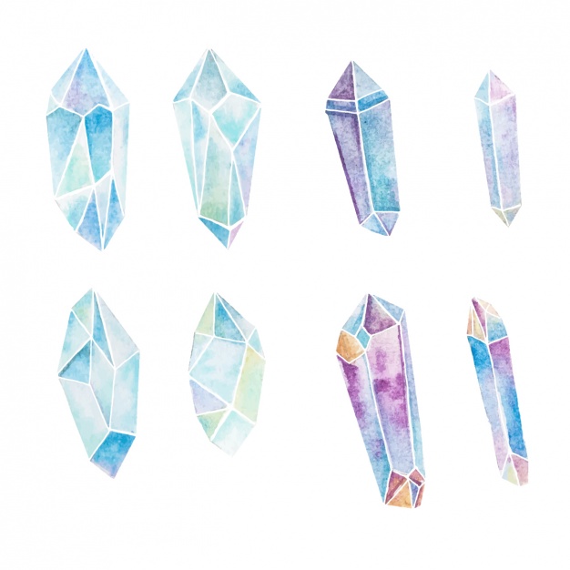626x626 Watercolor Crystals Collection Vector Free Download